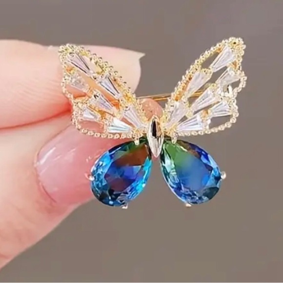 BLUE BUTTERFLY BROOCH - Picture 4 of 4